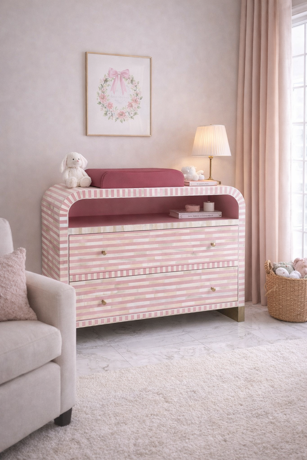 Furniture, Pre Order,  Bone Inlay, Chest of Drawers, Jewel
