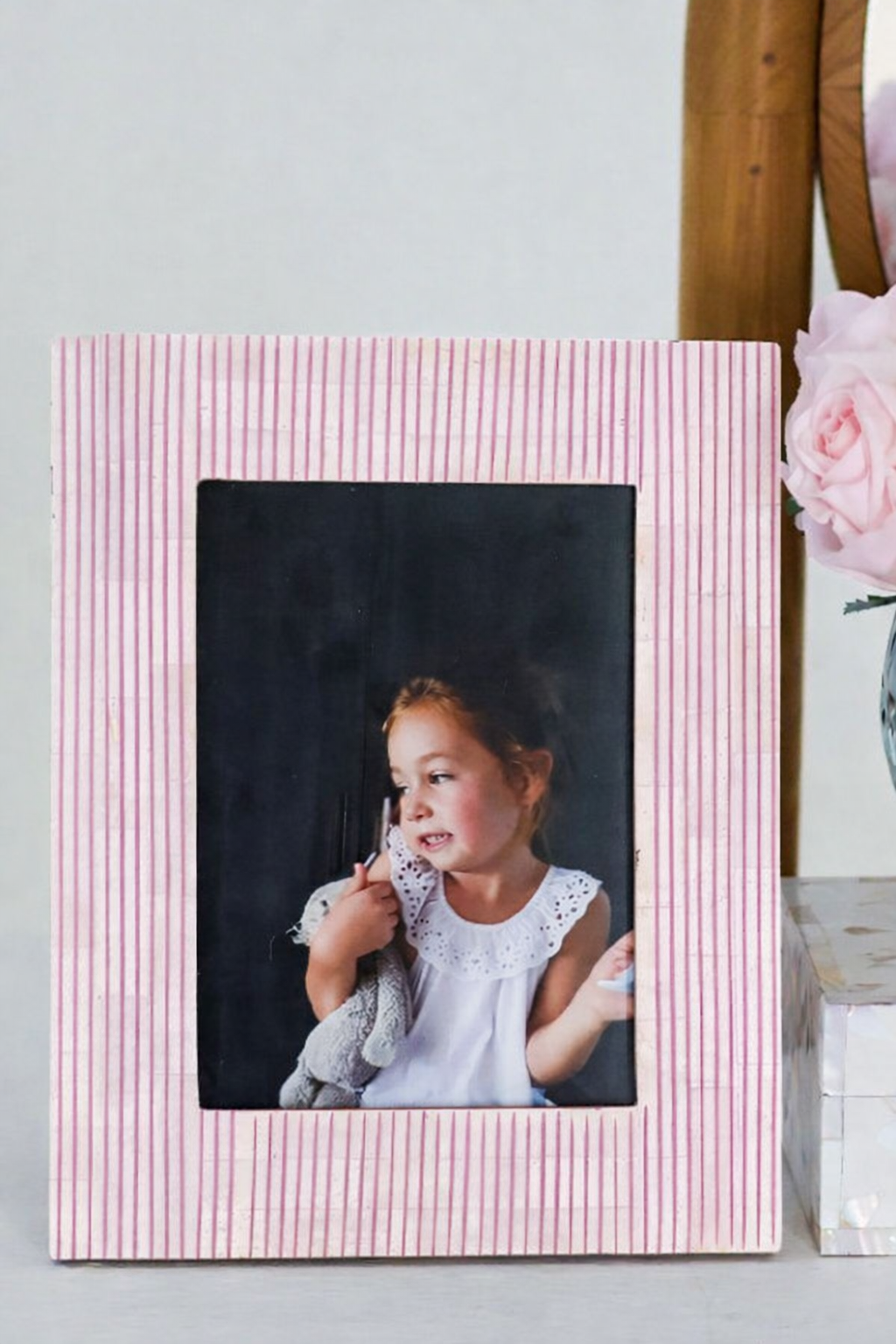 Photo Frame, Bone Inlay, Thomson, Pink