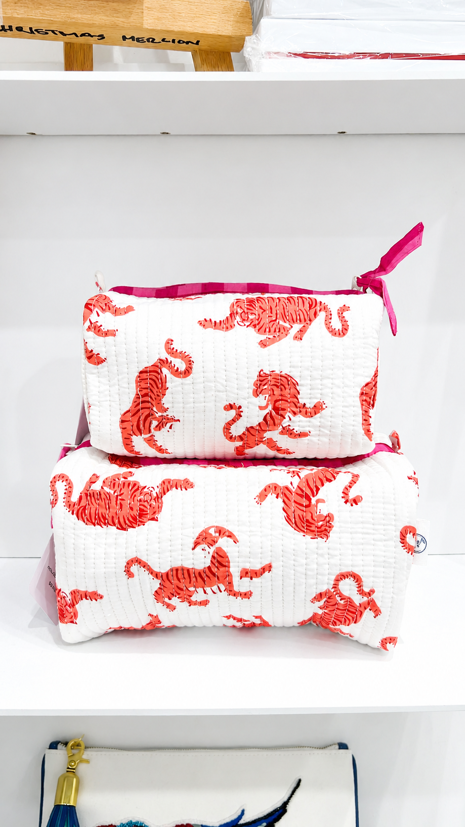 Cosmetic Bag, Dancing Tiger, Pink