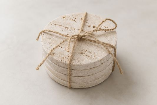 Coaster, Set of 4, Travertine