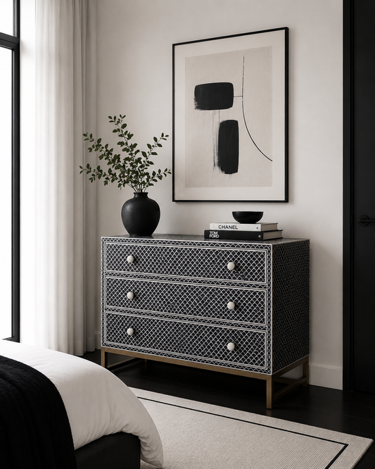 Furniture, Pre Order,  Bone Inlay, Chest of Drawers, Straits