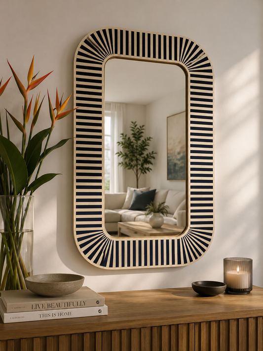Furniture, Bone Inlay, Mirror, Jewel, Charcoal