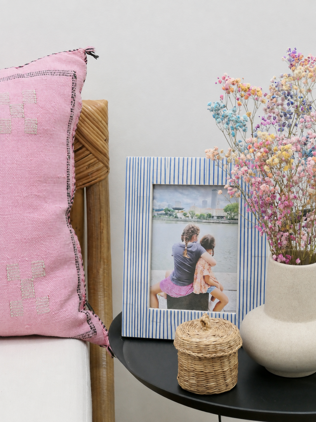 Photo Frame, Bone Inlay, Thomson, Blue