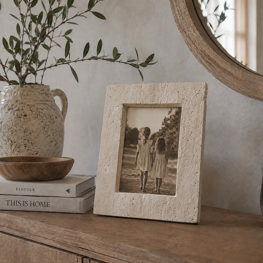 Photo Frame, Travertine Stone