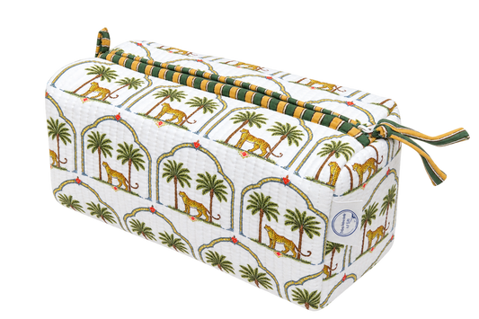Cosmetic Bag, Leopard Palm