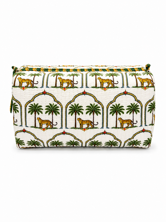 Cosmetic Bag, Leopard Palm