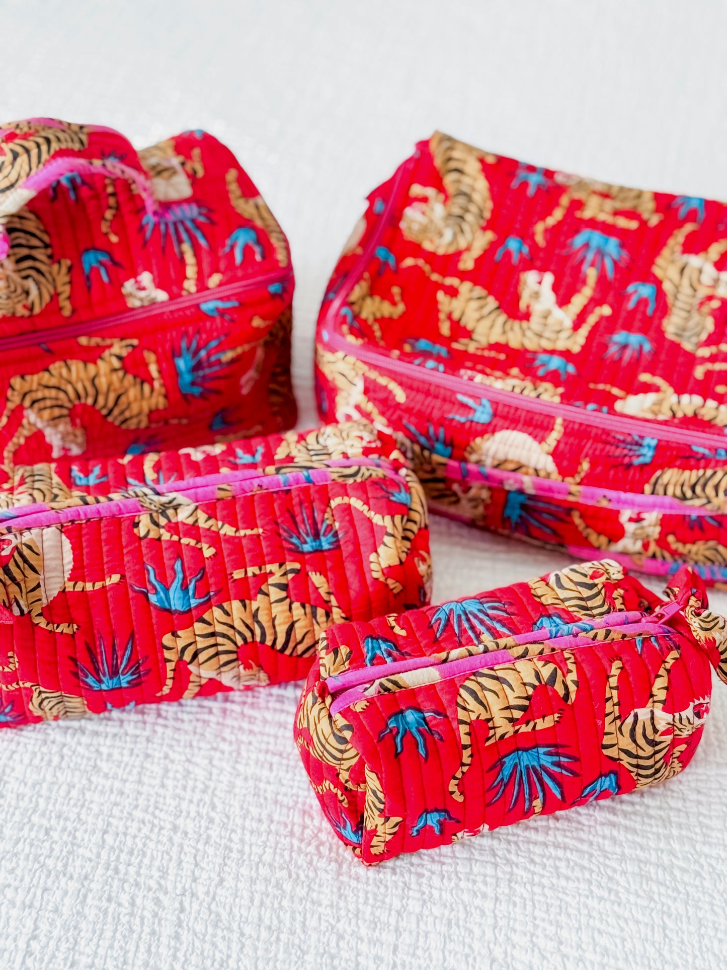 Cosmetics Bag, Tiger,Red