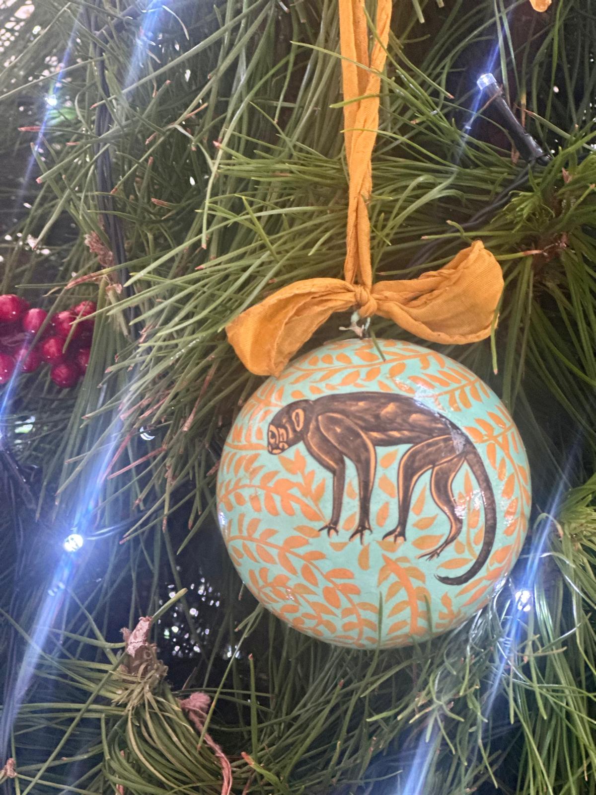 Bauble, Hand Painted, Monkey