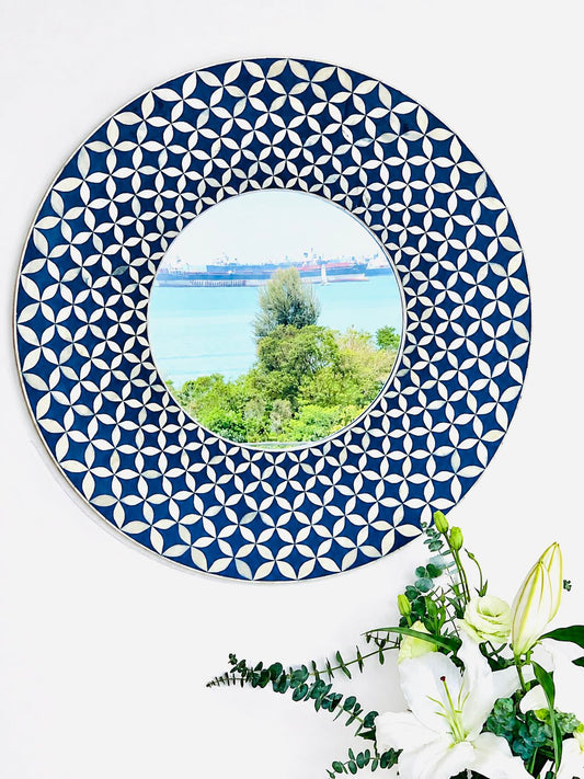 Furniture, Bone Inlay, Mirror, Katong, Blue