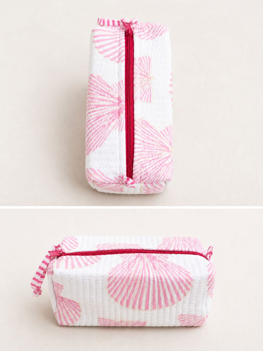 Cosmetic Bag, Shell, Pink