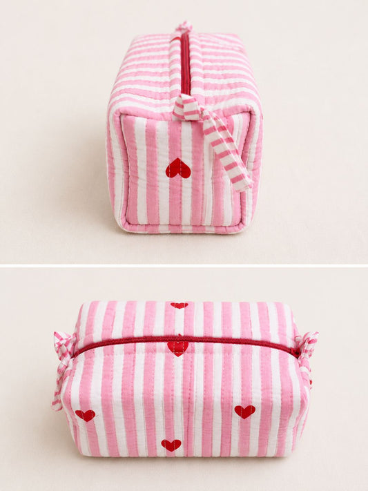 Cosmetic Bag, Heart, Pink