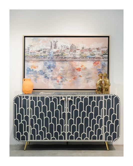 black and white bone inlay sideboard