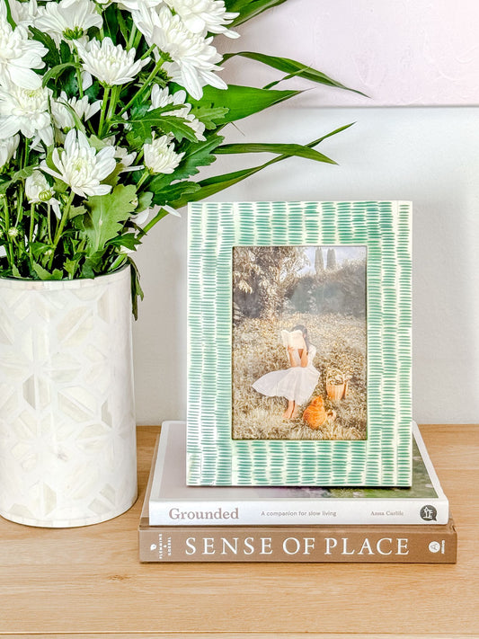 bone inlay photo frame dempsey aqua