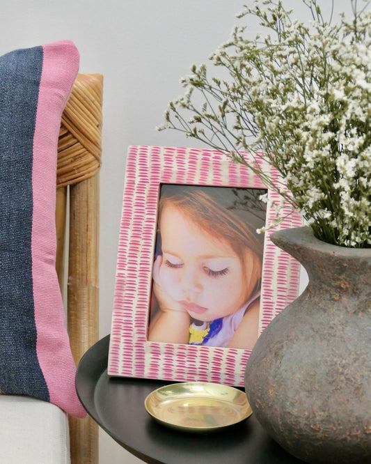 bone inlay photo frame dempsey pink