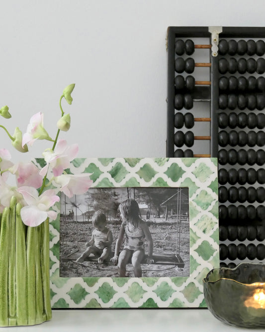 Photo Frame, Bone Inlay, Haji, Green Bone