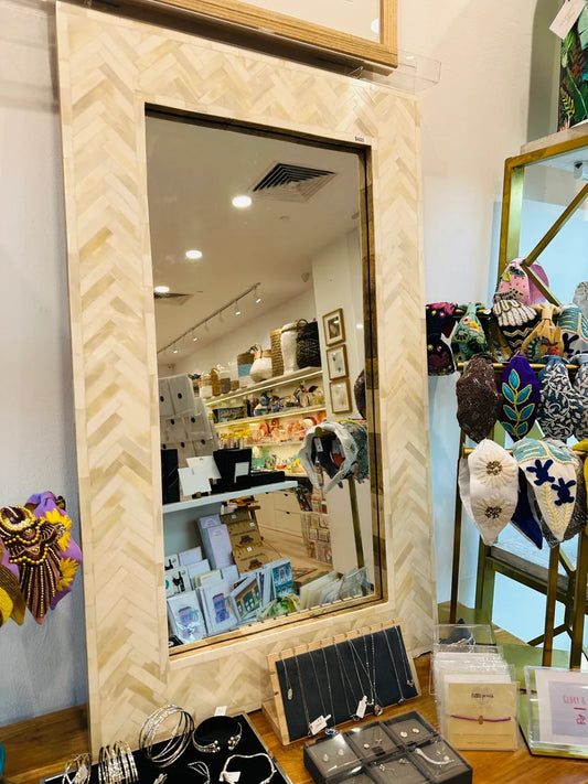 herringbone inlay mirror