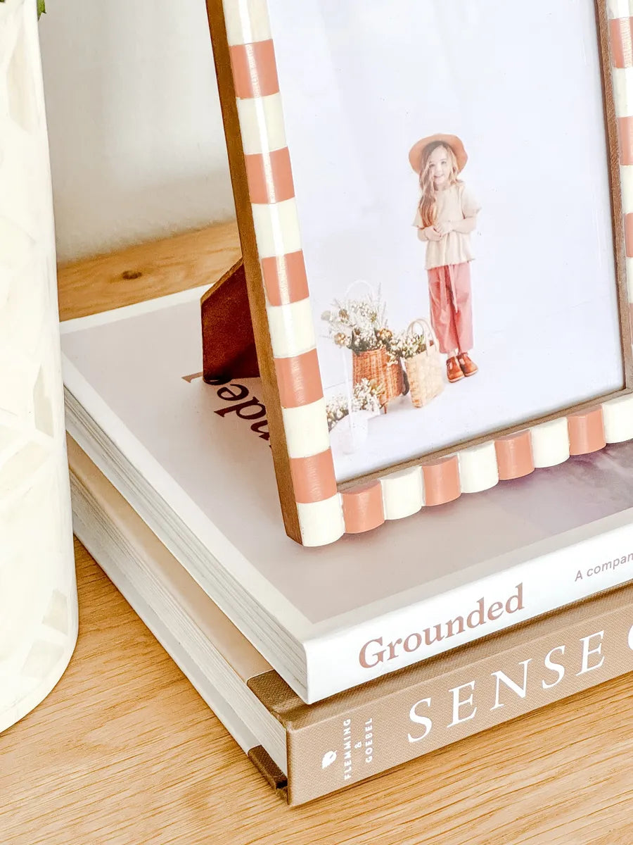 jewel rose pink photo frame bone inlay slim frame