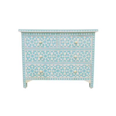 light blue jurong chest of drawers bone inlay